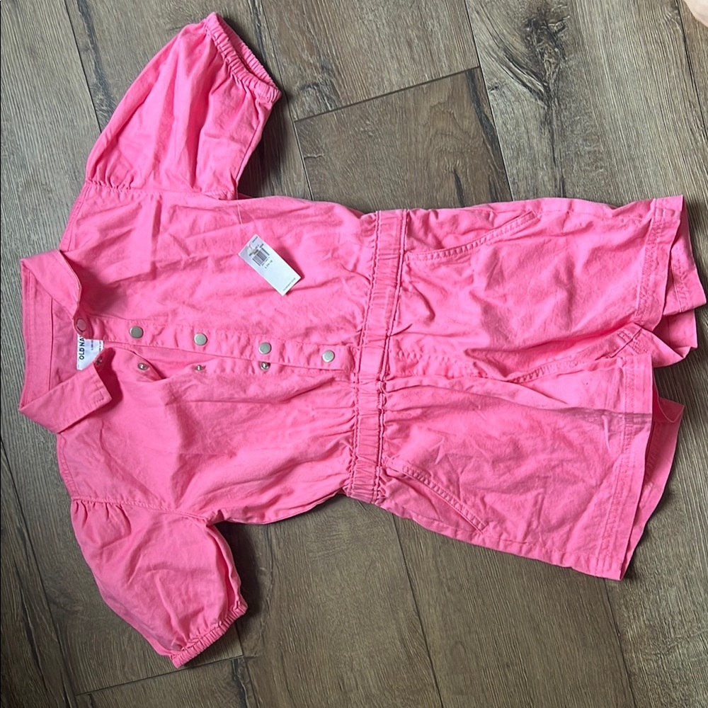 Pink Button-Up Romper